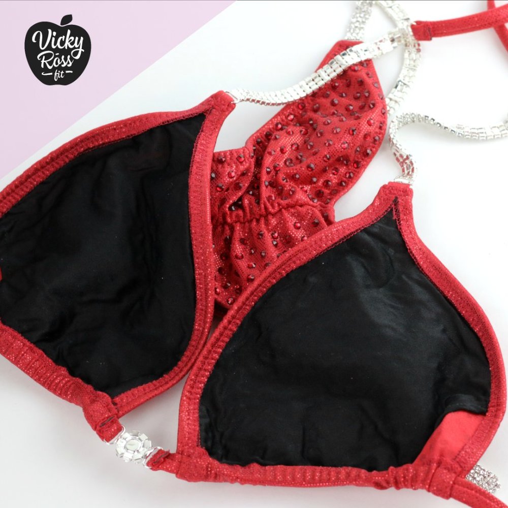 Apple Candy Red Drawstring Competition Bikini Suit - image 2